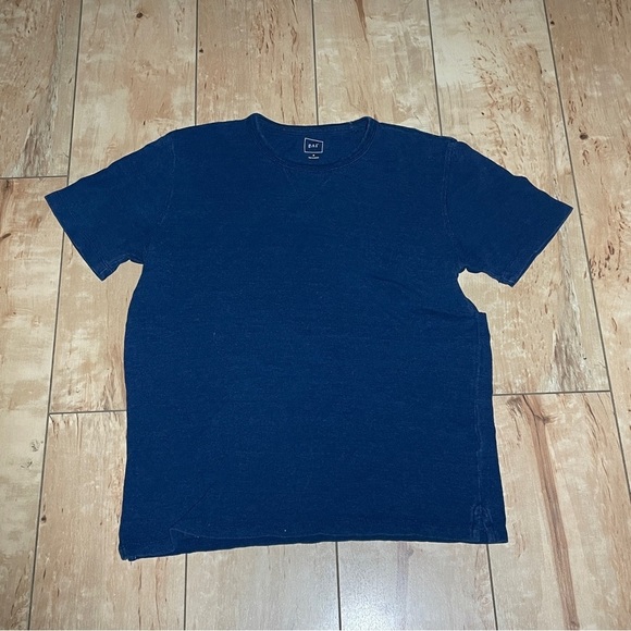 Gap boxy cotton t-shirt, textured, size men’s Medium blue - Picture 2 of 4